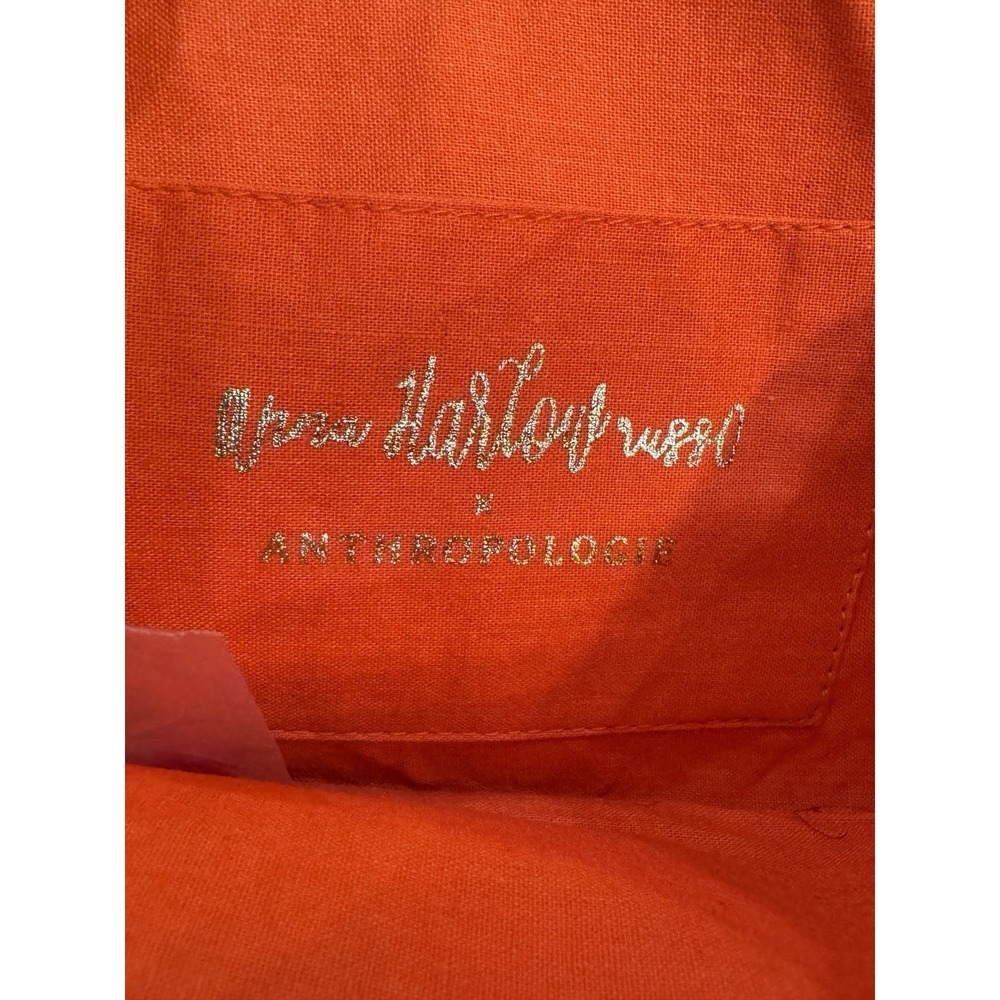 Anthropologie Monogram Crescent Pouch Orange with purple monogrammed A - Picture 7 of 10